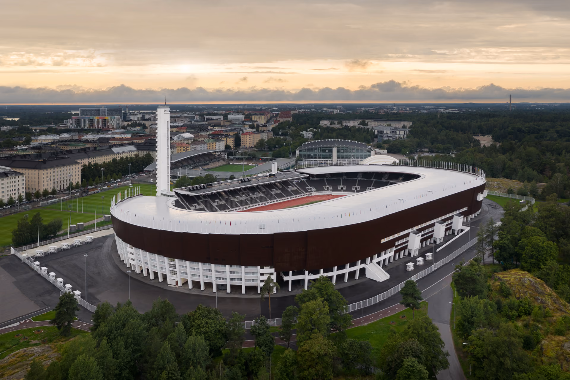 Helsinki Olympic Stadium photographed from the air